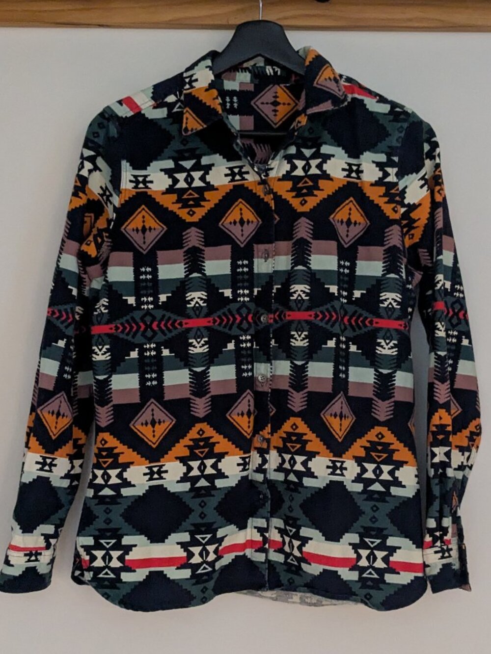 Woolrich Aztec print cotton flannel shirt - size S